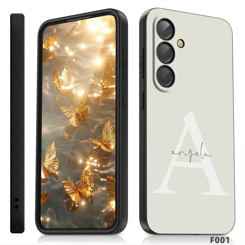 Solid Color Cover For Samsung S26 Ultra S25 A37 A17 Personalized Name Phone Case