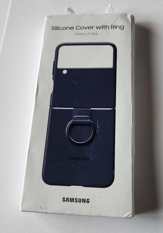 NEW OEM Navy Blue Samsung Silicone Cover with Ring for Galaxy Z Flip4 EF-PF721