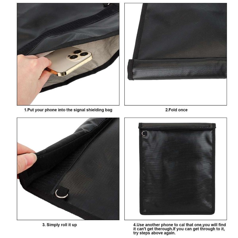 Faraday Bag Fireproof Waterproof Resistant Anti-Theft Pouch Case Signal Block US gallery
