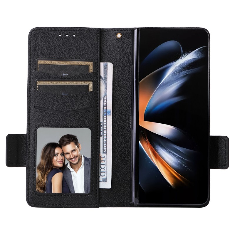 Wallet Case For Samsung Z Fold 6 5 4 5G Premium Leather Card Slots Stand Cover gallery