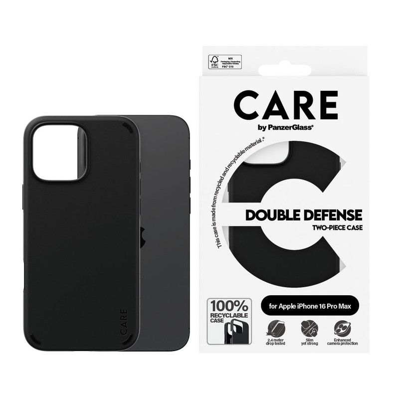 Panzer Glass Care Double Defense Case for iPhone 16 Pro Max 6.9″ Black – 1336