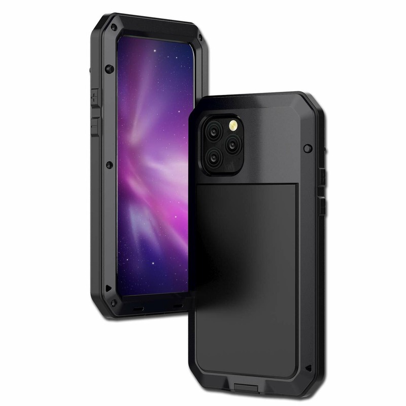 For iPhone 16 15 14 13 12 11 X 8 7 6 SE Metal Aluminum Shockproof Glass Case