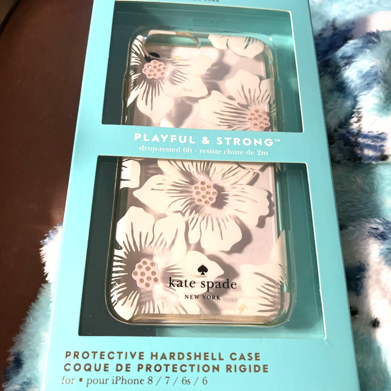 New Kate Spade Clear Hard Case I Phone 8 /7 /6s / 6 Plus Floral White Pink