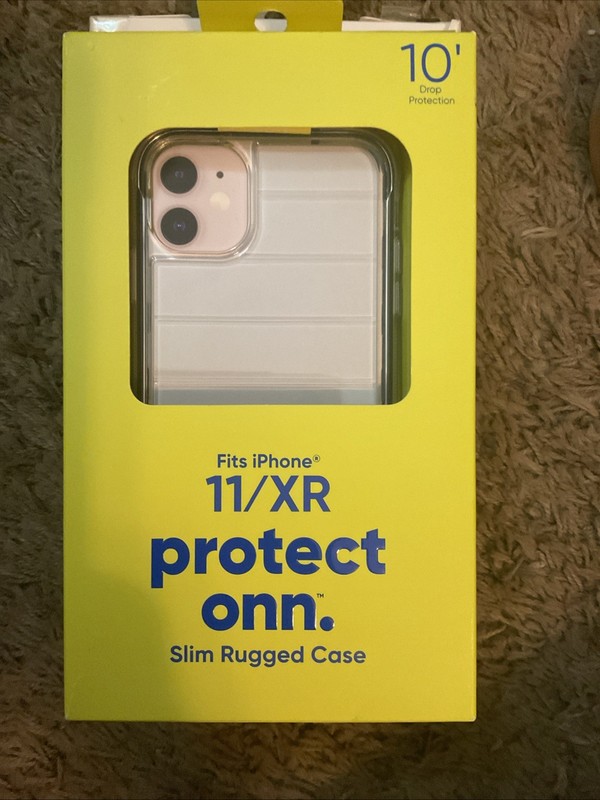 iPhone 11/XR Slim Rugged Case Clear onn 10 foot drop protection New in Box Apple