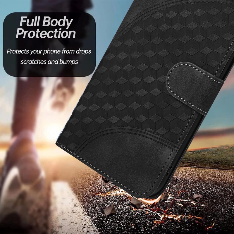Leather Grid Wallet Phone Case For Honor 200 300 400 Magic 6 7 8 Pro X60 X7 X50 gallery