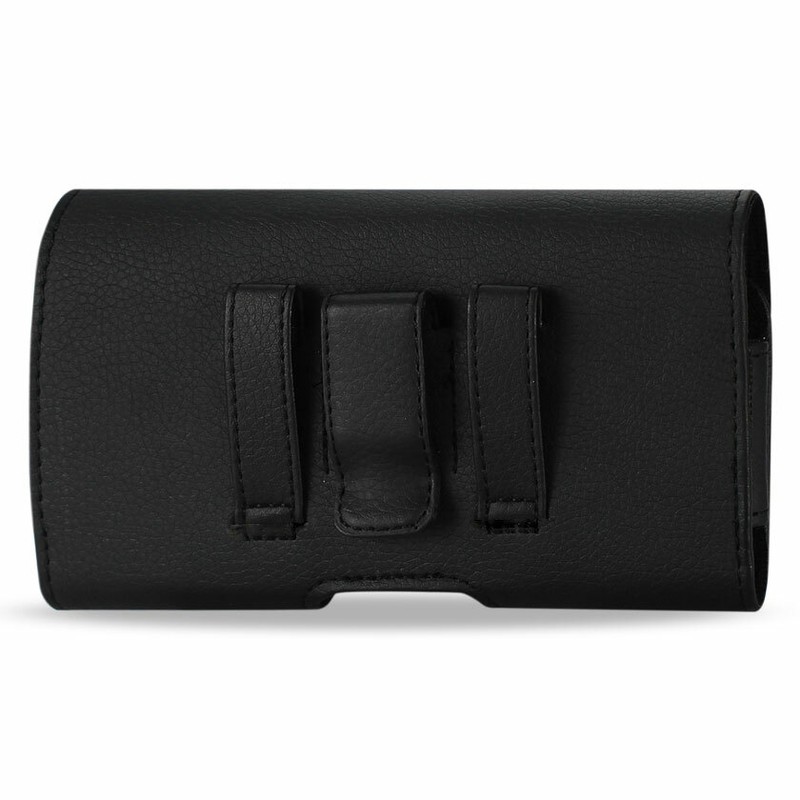 For Apple iPhone 8 / 7 / SE 2022 Leather Reiko Pouch BLACK - Fits w/ Protector gallery