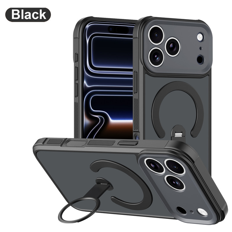 Mag Safe Case for iPhone 17 Pro Max Air 16 15 14 Plus 13 12 11 + 360° Ring Stand