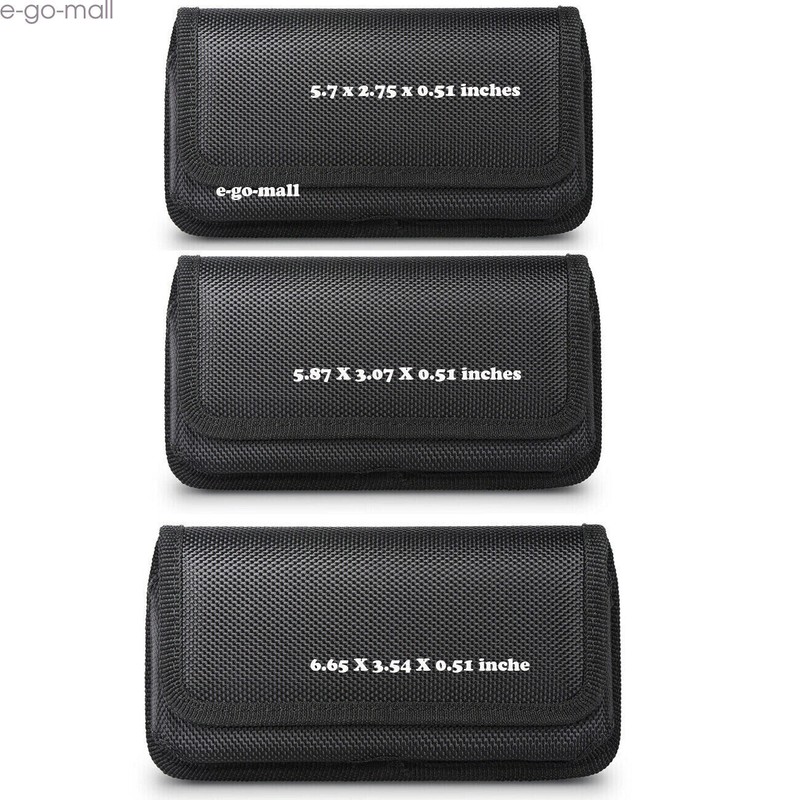 Cell Phone Pouch Horizontal Nylon Holster Belt Clip Rugged Case Cover -3 Sizes
