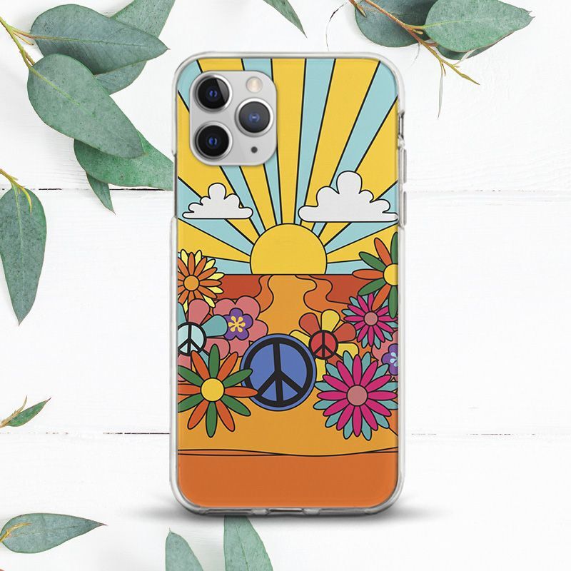 Groovy Hippy Vintage Retro 90s Case For iPhone 8 X SE 11 12 13 14 15 Pro Max XR