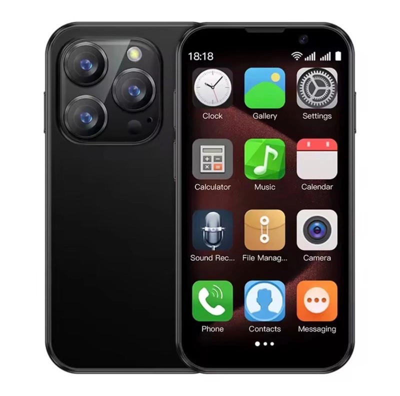 New Open Box Soyes Mini Phone Model XS18pro BLACK W/ Charging Cord & Case