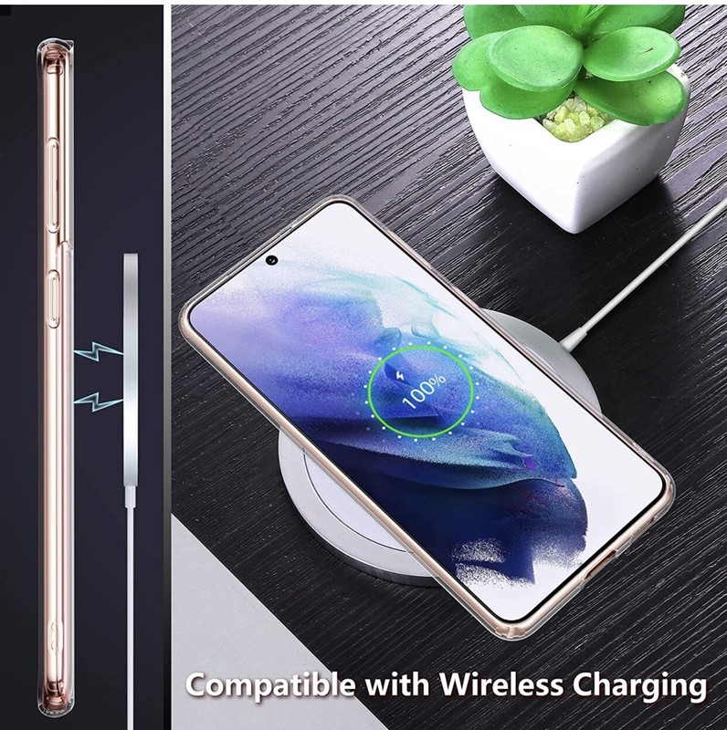 SPIDERCASE Galaxy S21 Case Soft TPU Hard PC Flexible Bumper Slim Clear Case gallery