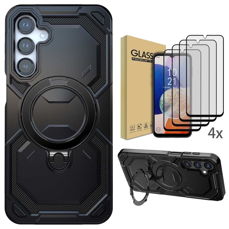 For Samsung Galaxy A14/A15 4G/5G Case Slim Ring Kickstand Cover/Screen Protector