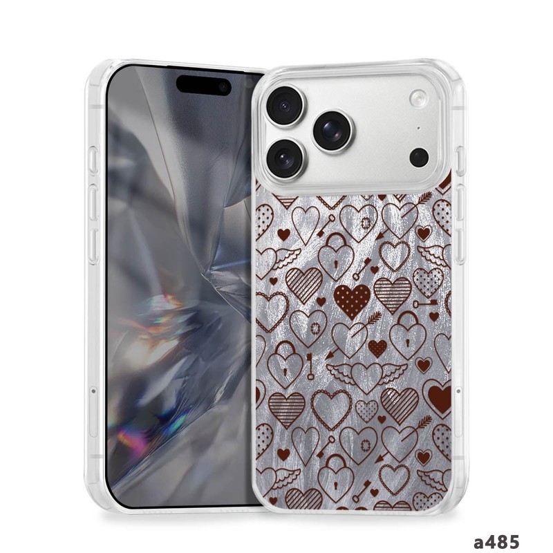 Heart Design Phone Case Laser Cover For iPhone 17 16 Pro 15 14 Samsung S25 Ultra