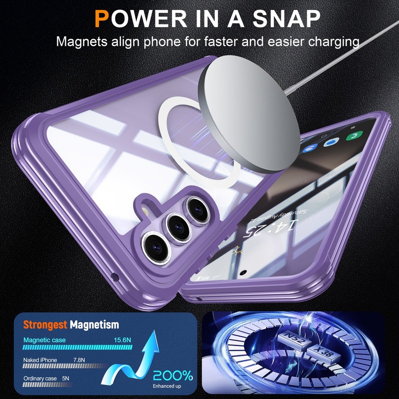 For Samsung S25 FE 2025 Shockproof Magnetic Case Built-in Screen Protector gallery