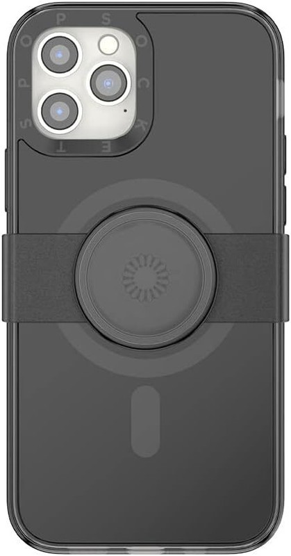PopSockets Black iPhone 12 Case and iPhone 12 Pro Case with Phone Grip