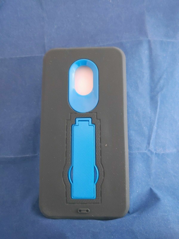For Alcatel 1X Evolve- Armor Gel Hard Hybrid Case w/stand- Blue (10303)