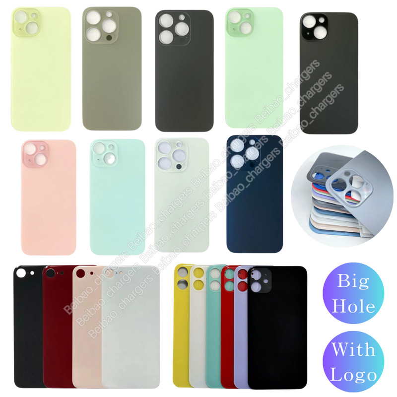 Lot Back Glass Replacement Rear Cover Big Hole For iPhone 15 14 13 12 11 Pro XR