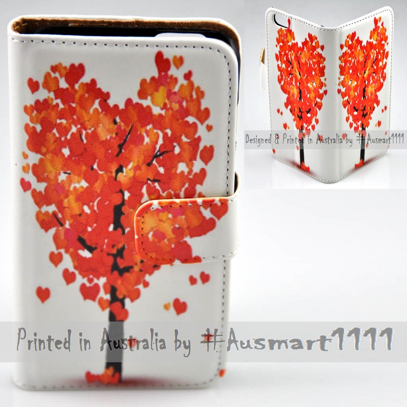 For Nokia Series – Heart Tree Print Theme Wallet Mobile Phone Case Cover
