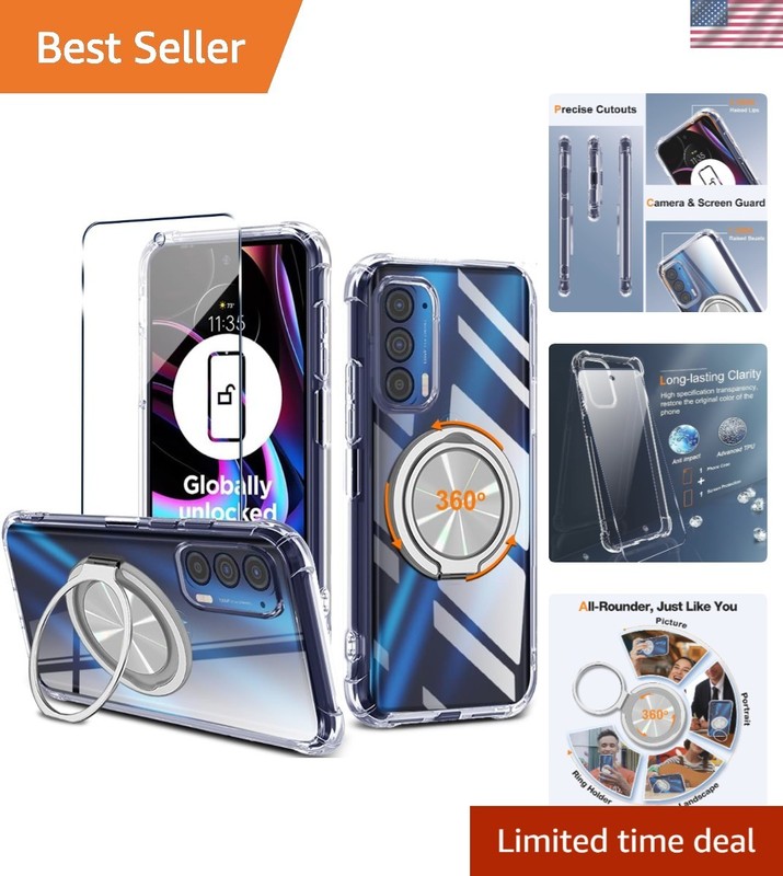 Durable 360° Rotating Ring Holder Case for Moto Edge 2021 – Secure & Functional