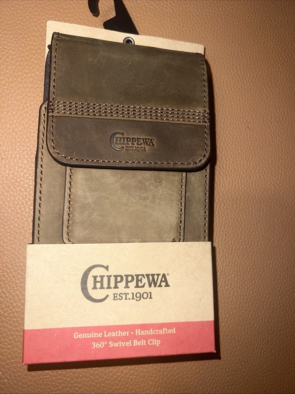 NEW Chippewa Cell Phone Belt Clip 360 Degree Swivel Leather Brown 22225708C1