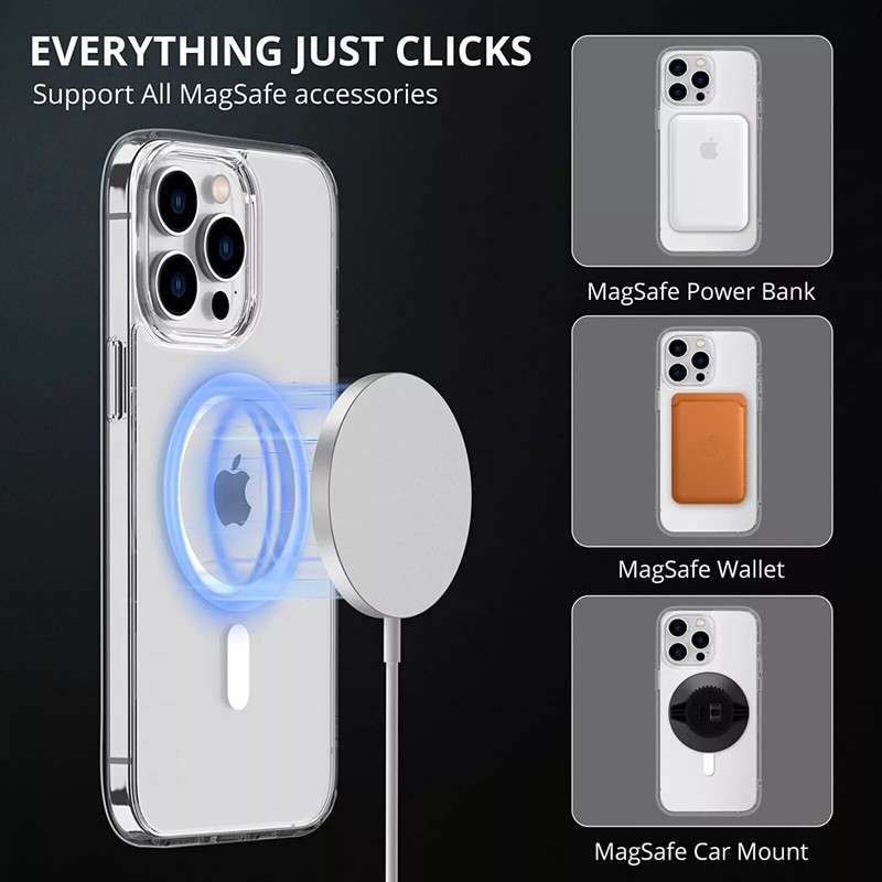 For Apple iPhone 16 15 14 Pro Max Clear Case Shockproof Mag Safe Cover gallery