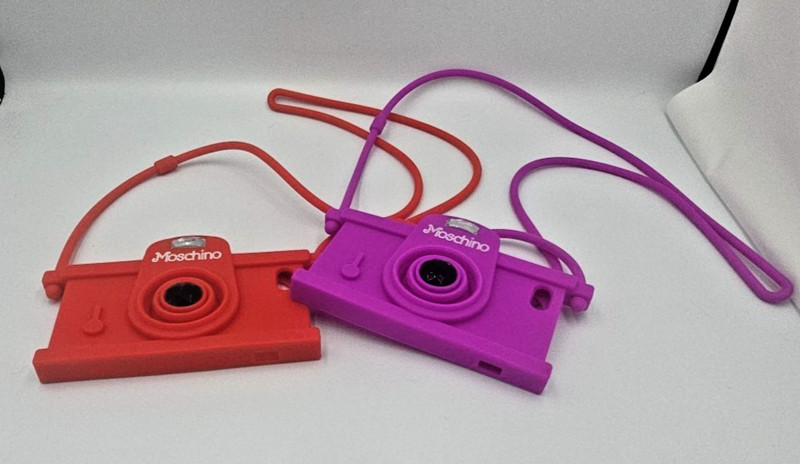 Authentic Moschino Red/Purple iPhone 5/C/S Camera Cases with Straps RARE