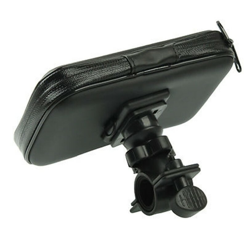 For Large Phones - Bicycle Motorcycle Black Case Bag w/ Handlebar Mount Holder gallery