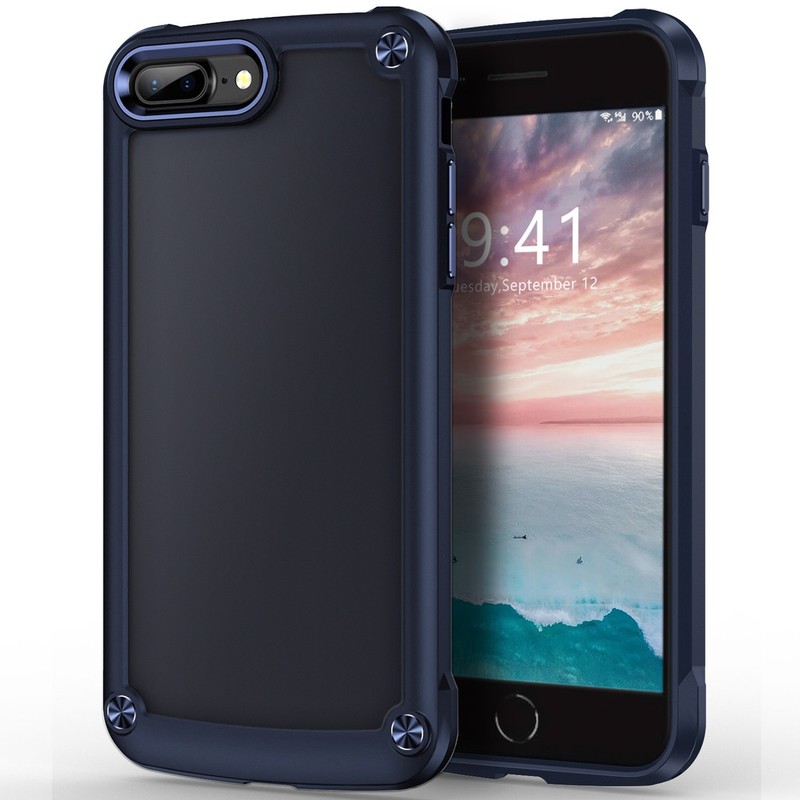 For iPhone 7 Plus/8 Plus Case Slim Shockproof Rugged Translucent Hard Back Cover