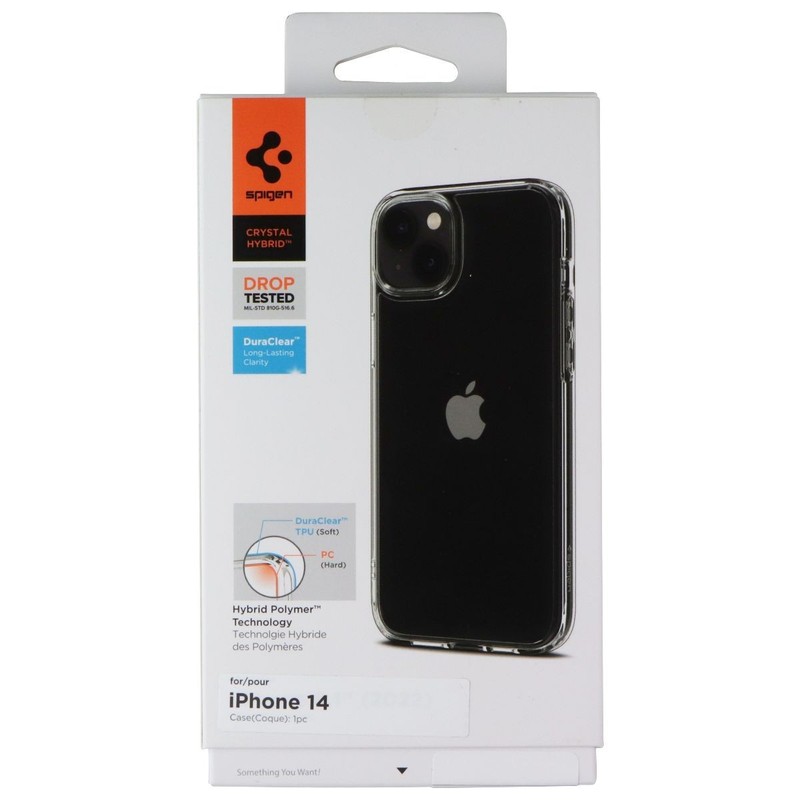 Spigen Crystal Hybrid Series DuraClear Case for Apple iPhone 14 – Crystal Clear