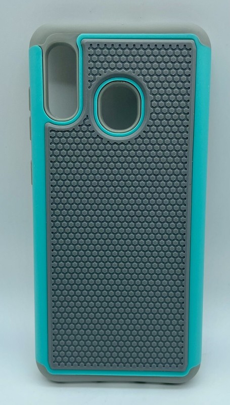 Dahkoiz Hybrid Case For Galaxy A20 A30 Mint Green Gray 2 Screen Protectors