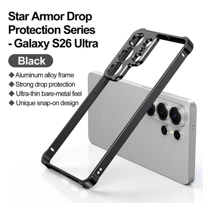 For Samsung Galaxy S26 S25 S24 S23 Ultra Bumper Case Alloy Frame with Lens Frame