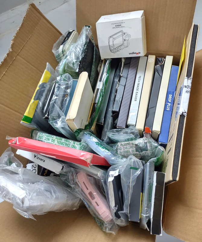 Mixed Lot of Cell Phone Cases, Protective Glass, and Smart Watch Cases