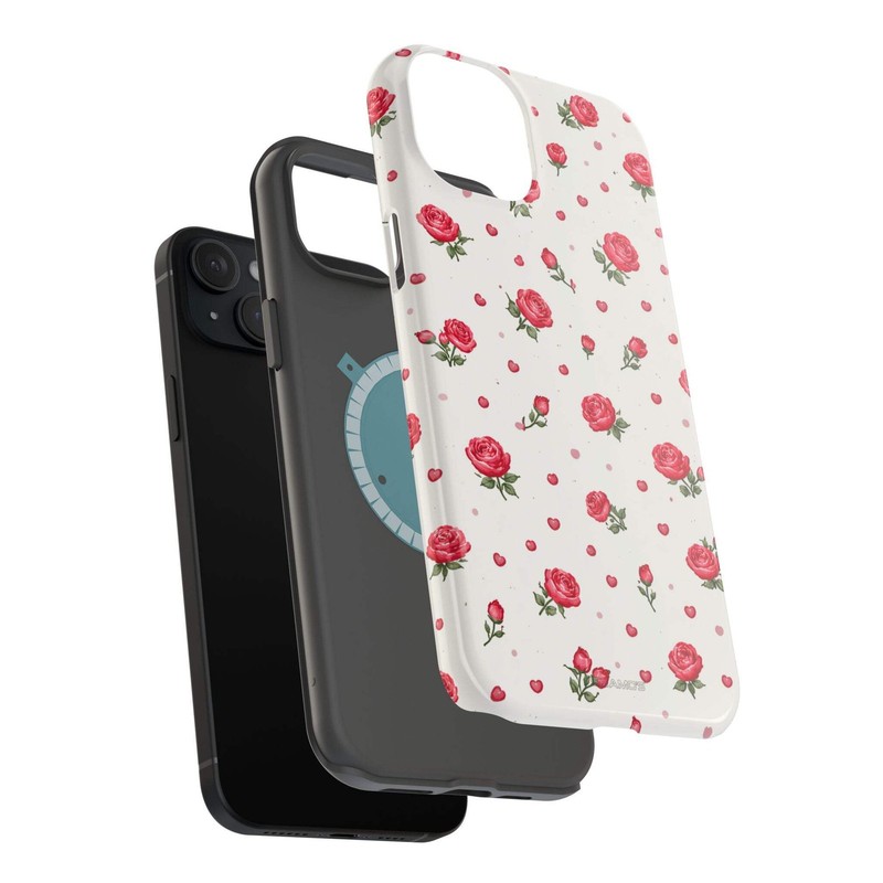 Rose Pattern Impact-Resistant iPhone Case | MagSafe gallery