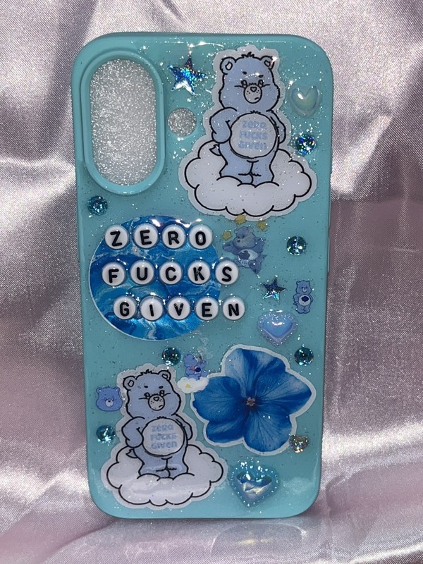 Zero F*cks Given – Swearbear – iPhone 16 Phone Case.