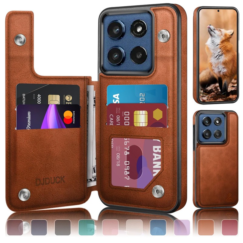 DJDUCK Designed for Moto G Stylus 2025/Stylus 2026 Back Flip, A – Light Brown