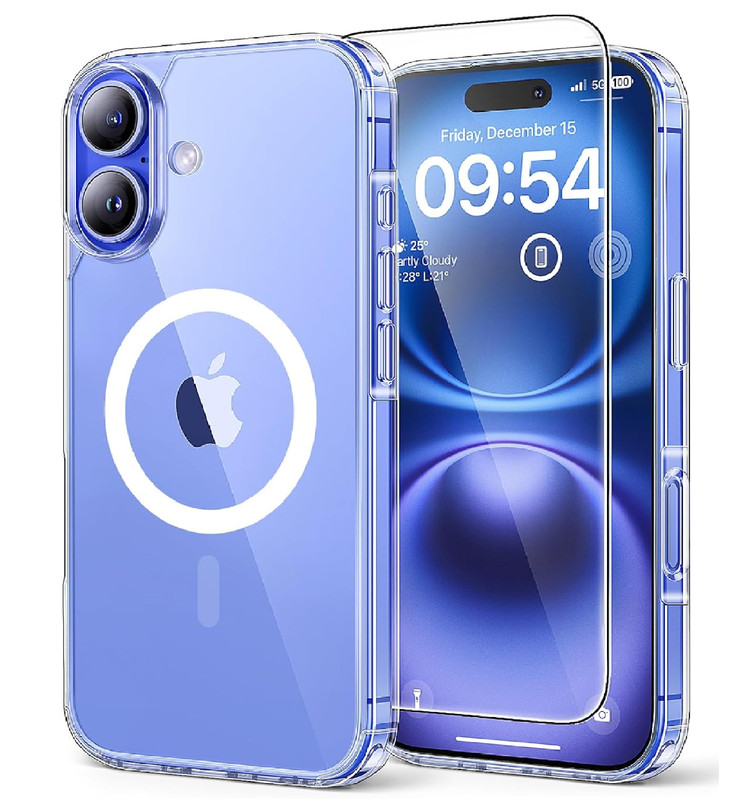 TAURI for iPhone 16 Case, Compatible with MagSafe, with Screen Protectors, Anti-
