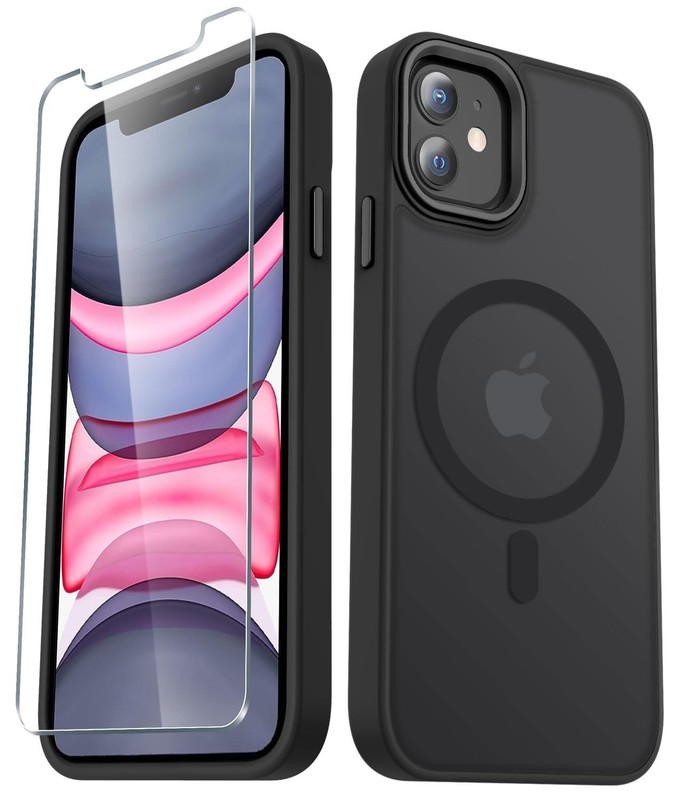 YENAPOON for iPhone 11 Case, Matte Magnetic 11 6.1 inch, Black