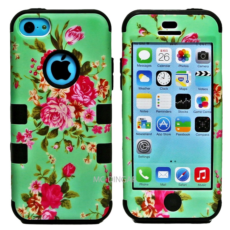 Fashion Hybrid Shockproof Impact Hard PC Silicone Case Cover For Apple iPhone 5C
