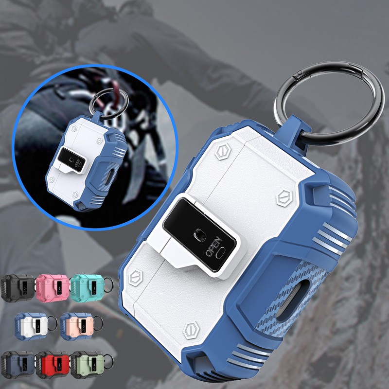 Fr AirPods 3rd Gen/AirPods Pro 2 Case Rugged Shockproof Cover with Keychain/Lock