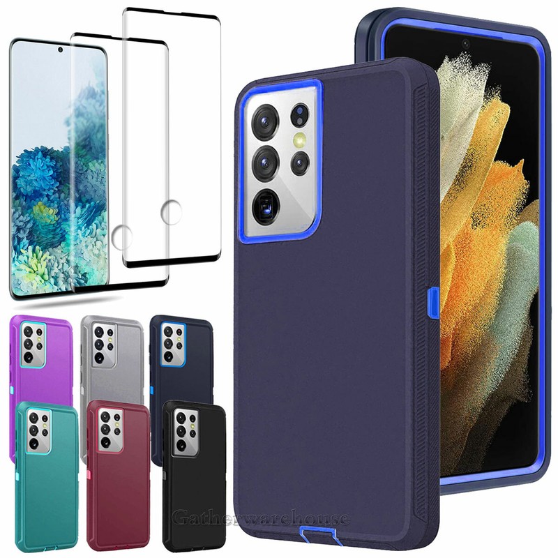 For Samsung Galaxy S21 S20 Plus/Ultra/FE S23 S22 S10 Case Cover / Tempered Glass