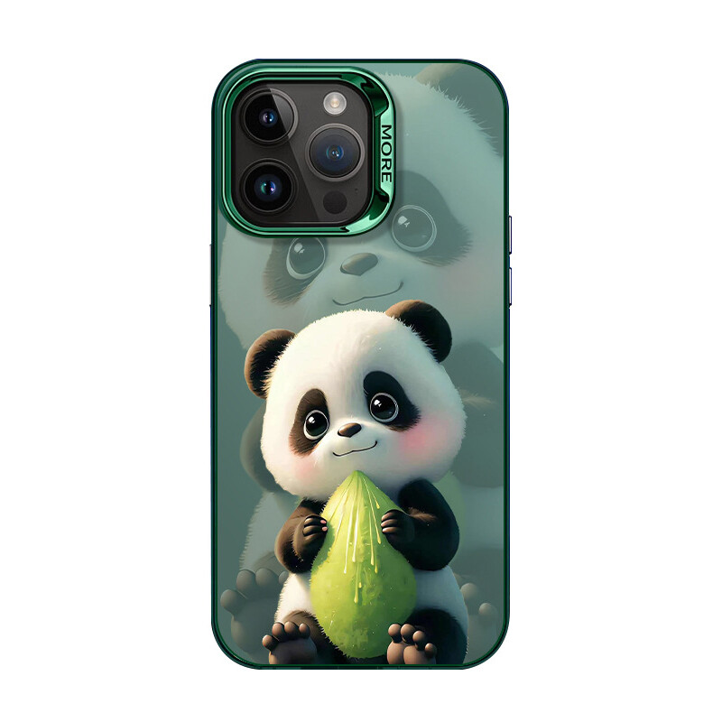 For iPhone 16 15 14 13 12 11 Pro Max Cartoon Cute Panda Phone Case Shockproof