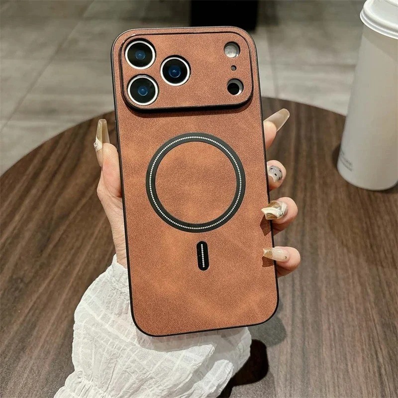 MagSafe Leather Shockproof Case for iPhone 17 16 15 14 13 12 11 Pro Max Cover