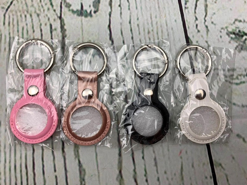 4 Pack Keychain for Tag Soft Metallic Leather Case