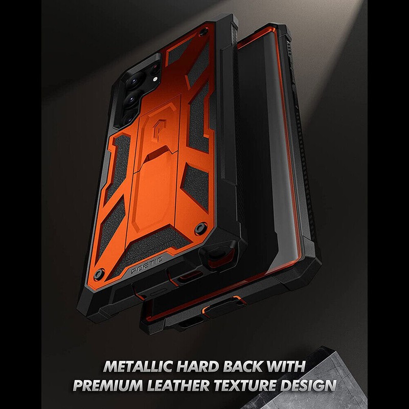 For Samsung Galaxy S22 Ultra 5G Case Rugged Shockproof Protective Cover Orange