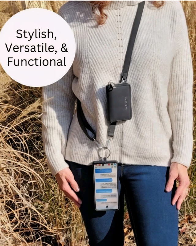 Clip N Go Brushed Vegan Strap Phone Crossbody Case Wallet Cell Phone Clip Black* gallery
