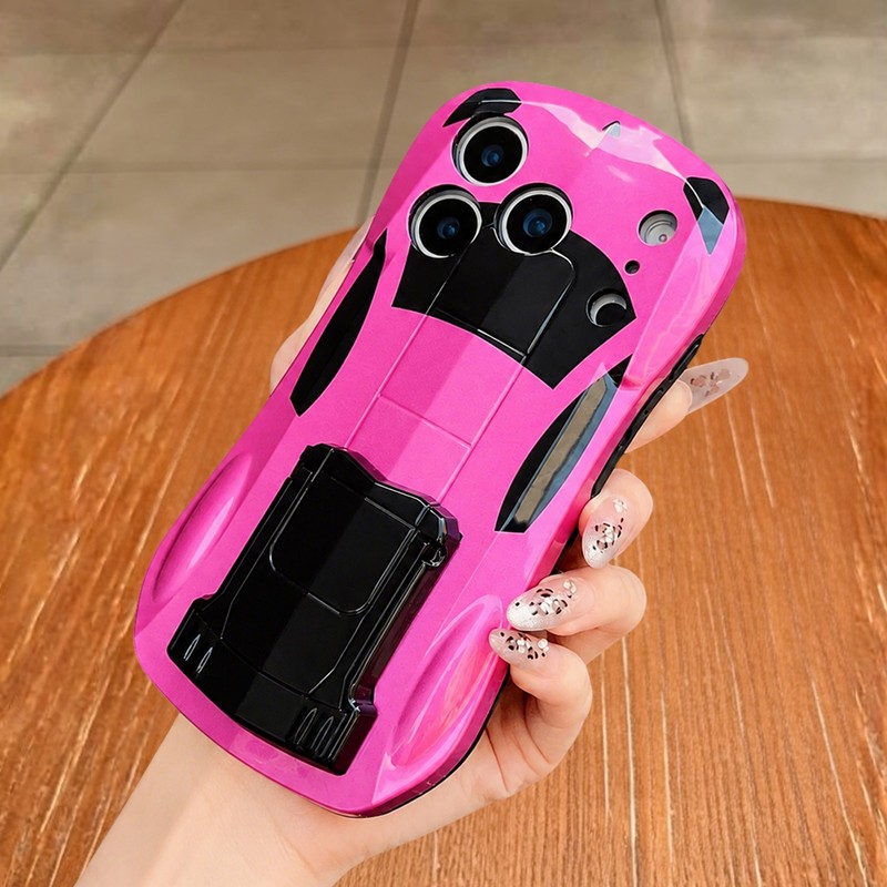 3D Race Sport Car Phone Case With Stand for iPhone 17 16 15 14 13 12 11 Pro Max