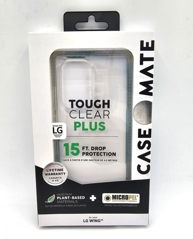 Case-Mate Tough Clear Plus Case for LG Wing 5G- Clear / Frost. NEW!