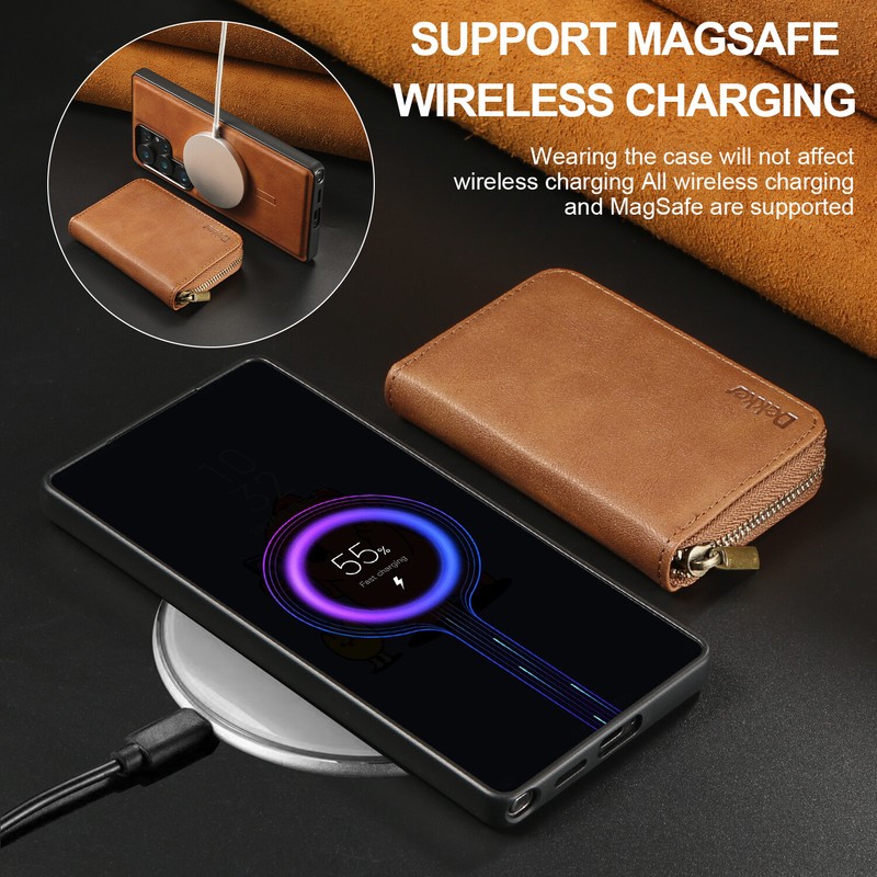 For Samsung A14 A15 A16 A35 A54 Magnetic Leather Detachable Zipper Wallet Case gallery