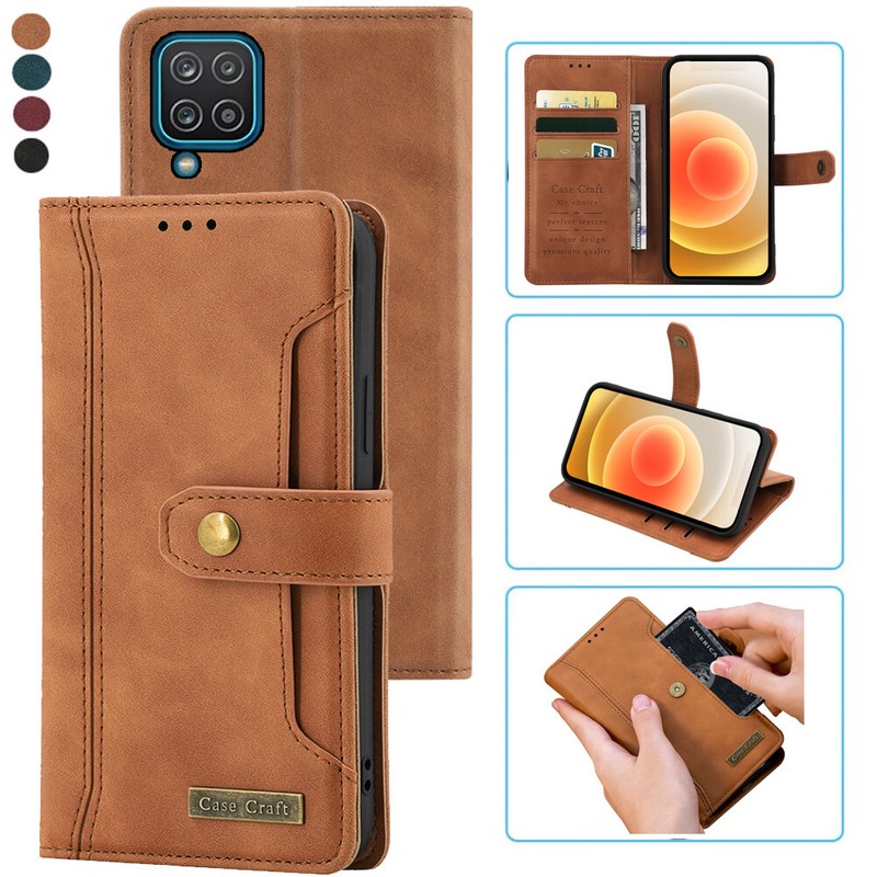 For Samsung Galaxy A12 Notebook Style Card Case,Leather Magnetic Flip Phone Case gallery