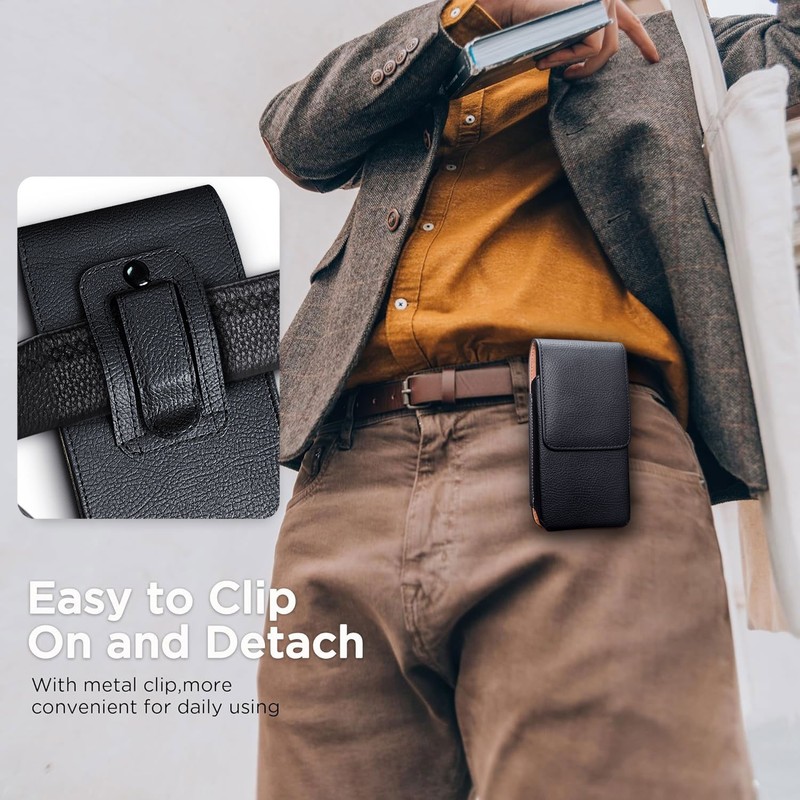 Vertical Leather Belt Clip Belt Loop Pouch Holster Case For Samsung Galaxy Phone gallery